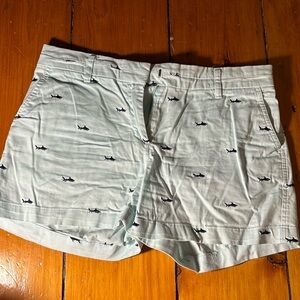 British Khaki aqua shark shorts women 10